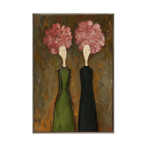 Pink Bloom Figure Wall Art | Oildeco