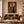 Pink Bloom Figure Wall Art displayed in a bright dining room | Oildeco