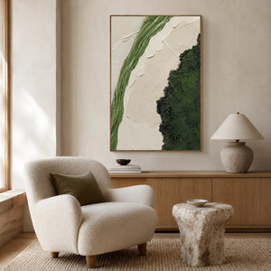 Verdant Divide Textured Wall Art styled interior scene 2 | OILDECO