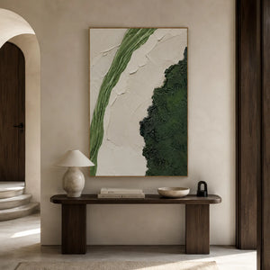 Verdant Divide Textured Wall Art styled interior scene 3 | OILDECO