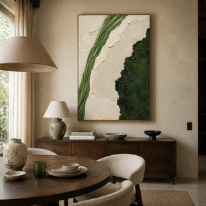 Verdant Divide Textured Wall Art styled interior scene 4 | OILDECO