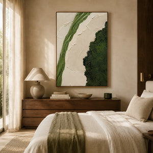 Verdant Divide Textured Wall Art styled interior scene 5 | OILDECO