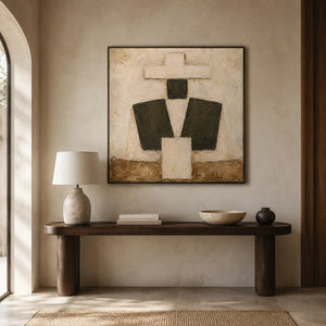 Ivory Totem Abstract Wall Art styled interior scene 2 | OILDECO