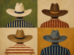 Western Quartet Figure Wall Art artwork view | OILDECO