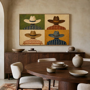Western Quartet Figure Wall Art styled interior scene 2 | OILDECO