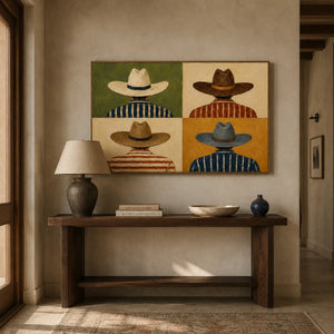Western Quartet Figure Wall Art styled interior scene 4 | OILDECO