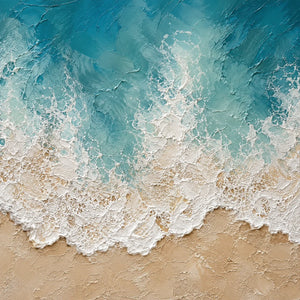 Seafoam Lace Textured Wall Art artwork view | OILDECO