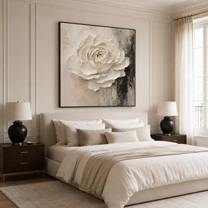 Sculpted Rose Relief Wall Art styled interior scene 2 | OILDECO