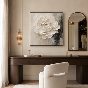 Sculpted Rose Relief Wall Art styled interior scene 4 | OILDECO