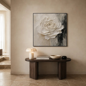 Sculpted Rose Relief Wall Art styled interior scene 5 | OILDECO