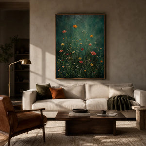 Forest Wildflower Floral Wall Art styled interior scene 1 | OILDECO