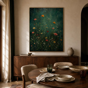 Forest Wildflower Floral Wall Art styled interior scene 2 | OILDECO