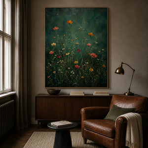 Forest Wildflower Floral Wall Art styled interior scene 3 | OILDECO