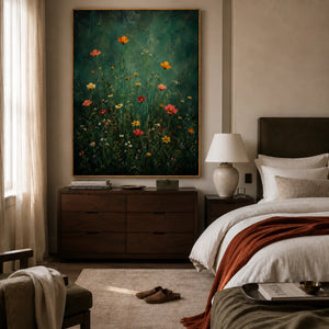 Forest Wildflower Floral Wall Art styled interior scene 4 | OILDECO