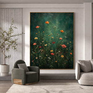 Forest Wildflower Floral Wall Art styled interior scene 5 | OILDECO