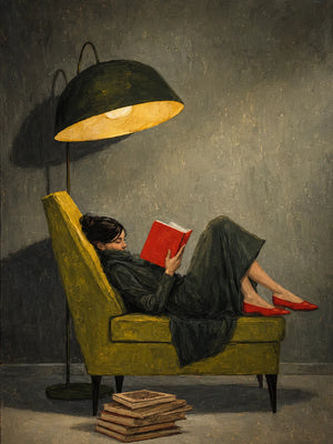 Quiet Reader Figure Wall Art artwork view | OILDECO