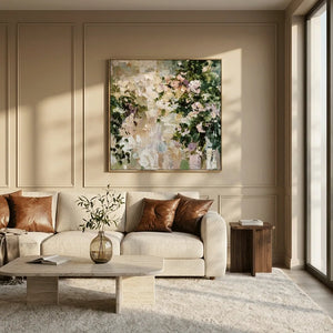 Garden Bloom Floral Wall Art displayed in a bright dining room | Oildeco