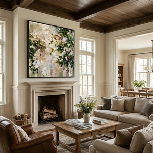Garden Bloom Floral Wall Art displayed in a collected studio setting | Oildeco