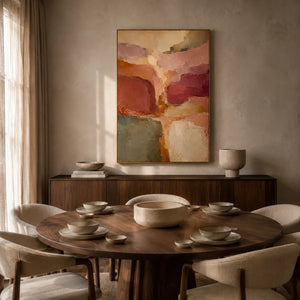 Coral Passage Abstract Wall Art styled interior scene 2 | OILDECO