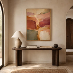 Coral Passage Abstract Wall Art styled interior scene 3 | OILDECO