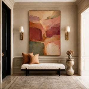 Coral Passage Abstract Wall Art styled interior scene 5 | OILDECO