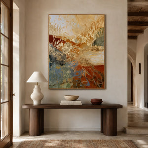 Copper Torrent Abstract Wall Art styled interior scene 3 | OILDECO