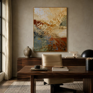 Copper Torrent Abstract Wall Art styled interior scene 5 | OILDECO