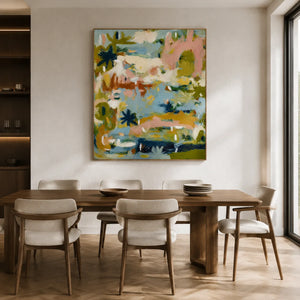Pastel Thicket Abstract Wall Art styled interior scene 3 | OILDECO