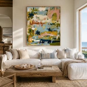 Pastel Thicket Abstract Wall Art styled interior scene 4 | OILDECO