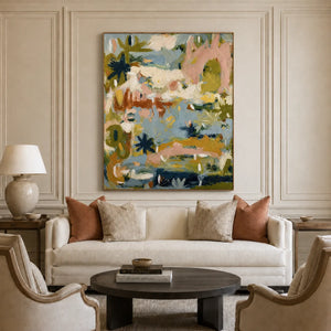 Pastel Thicket Abstract Wall Art styled interior scene 5 | OILDECO