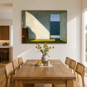 Sea Window Geometric Wall Art styled interior scene 2 | OILDECO