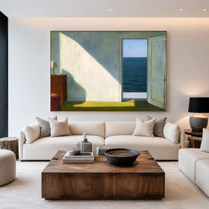 Sea Window Geometric Wall Art styled interior scene 5 | OILDECO