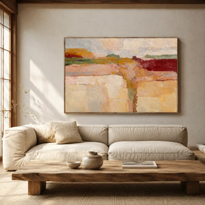 Blush Terraces Abstract Wall Art styled interior scene 2 | OILDECO