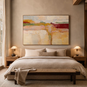 Blush Terraces Abstract Wall Art styled interior scene 3 | OILDECO