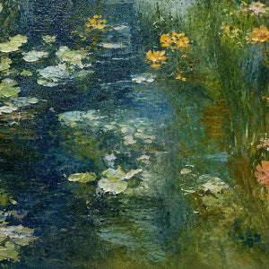 Wildflower Pond Floral Wall Art styled interior scene 1 | OILDECO