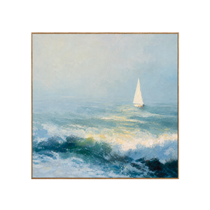Blue Sail Seascape Wall Art | OILDECO