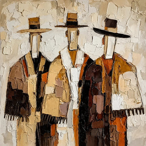 Original artwork view of Western Duo Figure Wall Art | Oildeco