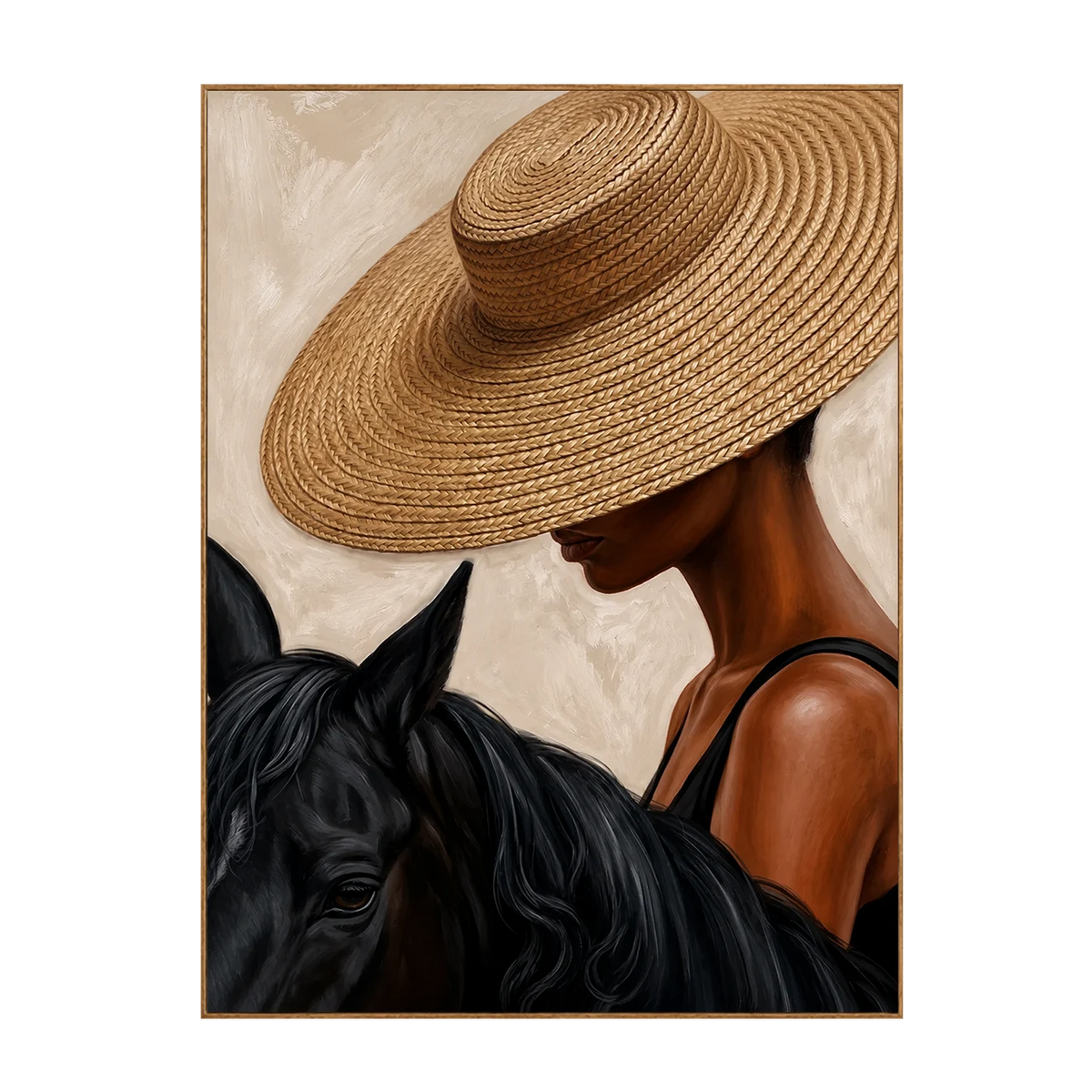 Straw Hat Horsewoman Wall Art