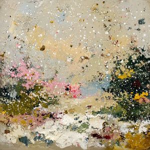 Pastel Snowfall Abstract Wall Art artwork view | OILDECO