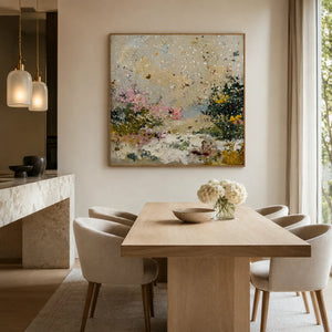 Pastel Snowfall Abstract Wall Art styled interior scene 2 | OILDECO