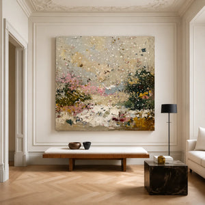 Pastel Snowfall Abstract Wall Art styled interior scene 4 | OILDECO