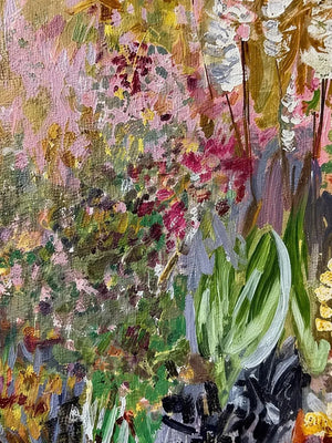 Gilded Wildflower Floral Wall Art styled interior scene 1 | OILDECO
