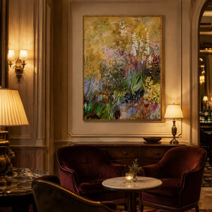 Gilded Wildflower Floral Wall Art styled interior scene 5 | OILDECO
