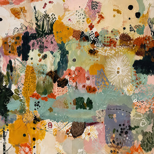 Botanical Patchwork Abstract Wall Art artwork view | OILDECO
