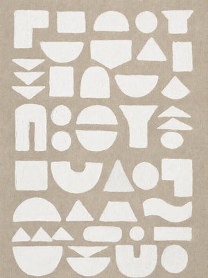 Ivory Glyph Abstract Wall Art artwork view | OILDECO