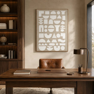 Ivory Glyph Abstract Wall Art styled interior scene 3 | OILDECO