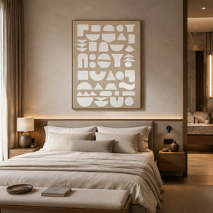Ivory Glyph Abstract Wall Art styled interior scene 4 | OILDECO