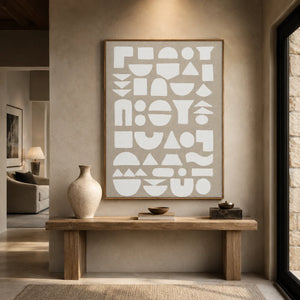 Ivory Glyph Abstract Wall Art styled interior scene 5 | OILDECO