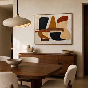 Ochre Balance Abstract Wall Art styled interior scene 3 | OILDECO