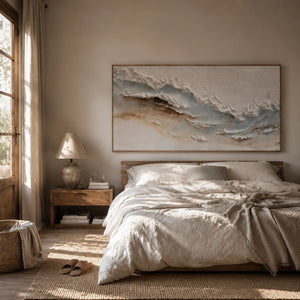 Coastal Drift Textured Wall Art styled interior scene 3 | OILDECO